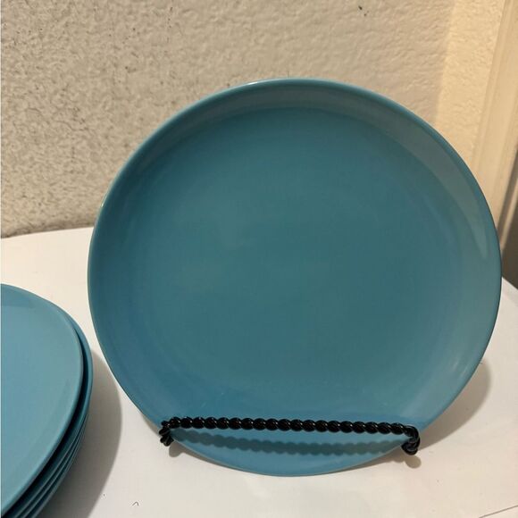 6 Ikea of Sweden 15199 Stoneware Salad Lunch Plate Fargrik 8.25” Turquoise Blue - Picture 6 of 7
